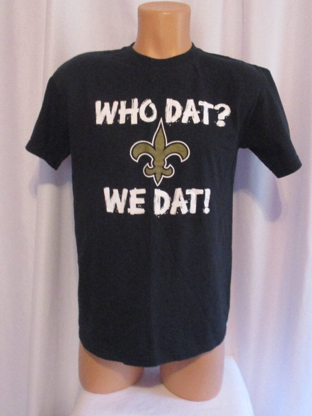 New Orleans Saints T Shirt Mens Black Gildan Football NFL Who Dat